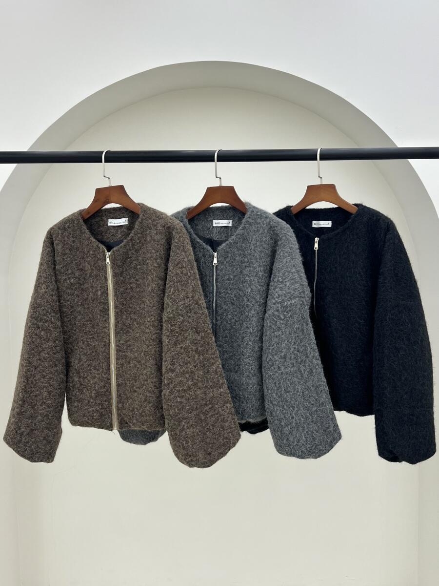 بامبر موهر پشمی زیپی جیب دار آستردار pd477-13