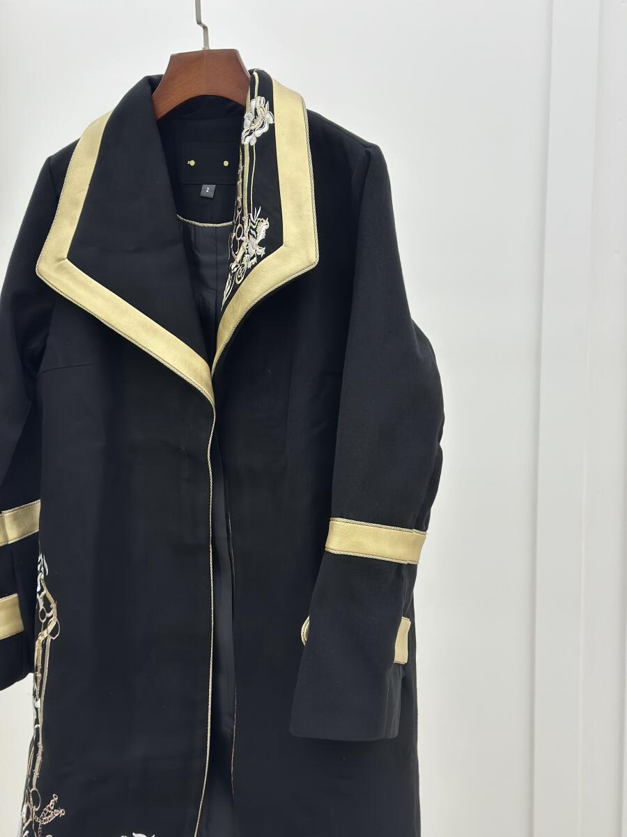 پالتو فوتر مزونی پشت گلدوزی شده آسیتن پاگون دار آستردار pd500-15