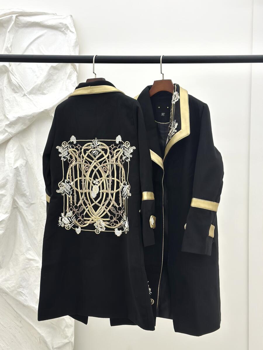 پالتو فوتر مزونی پشت گلدوزی شده آسیتن پاگون دار آستردار pd500-15