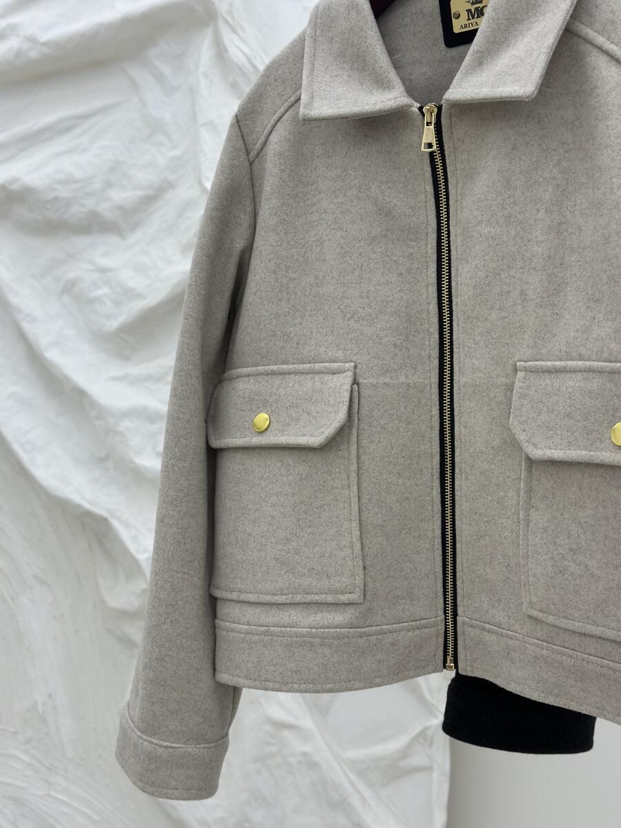 بامبر فوتر زیپی جیب دار آستین دکمه دار pd501-14