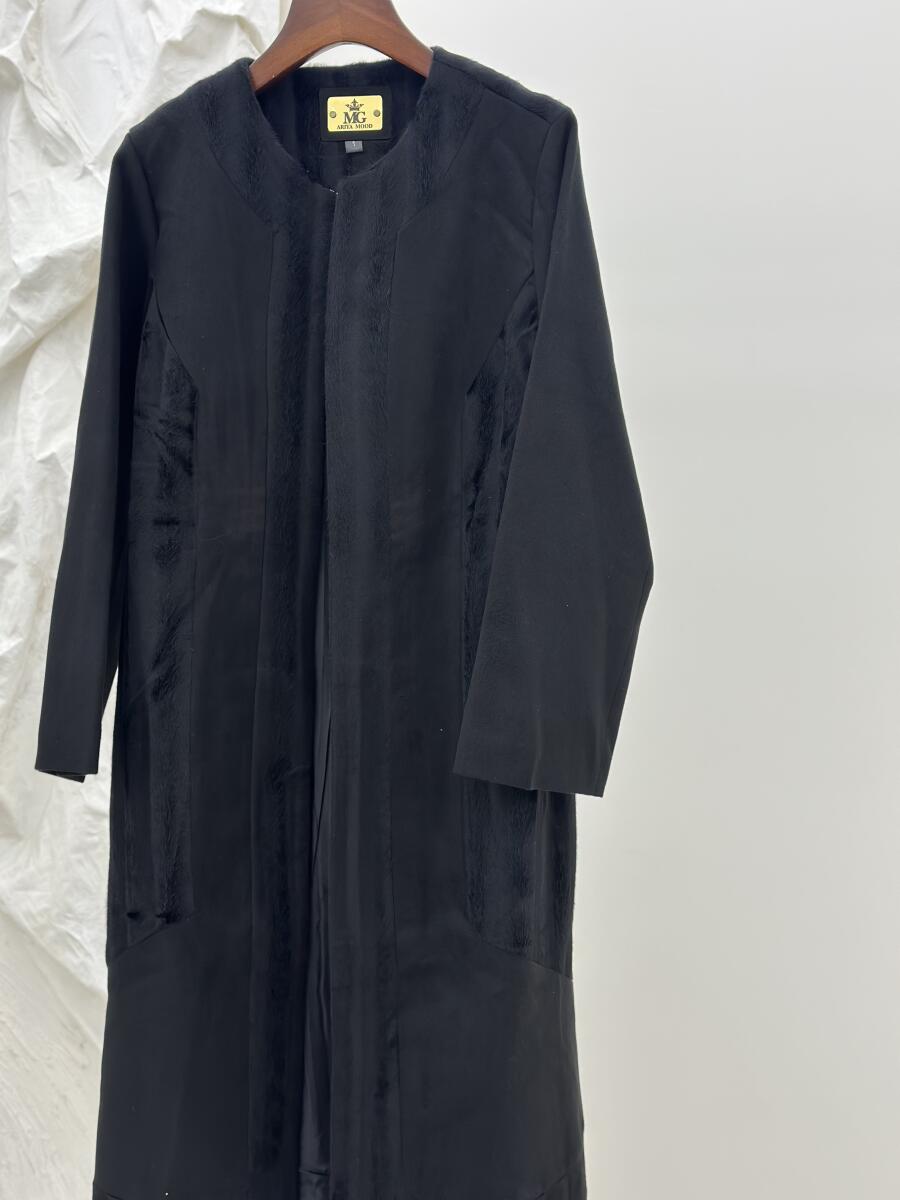 پالتو پوست کلاسیک طرح 2رنگ آستردار pd499-12