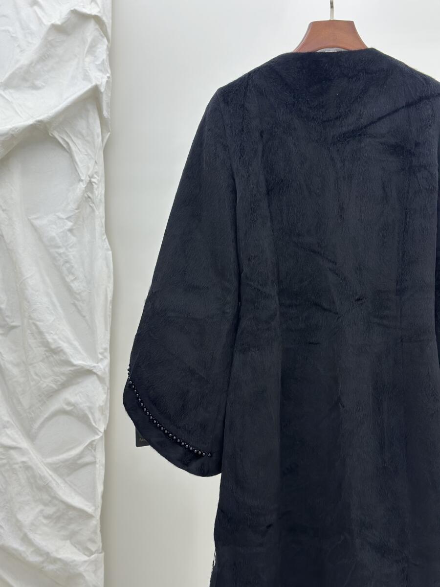 پالتو پوست مجلسی خرج کار شانل مروارید دوزی شده استردار pd496-1