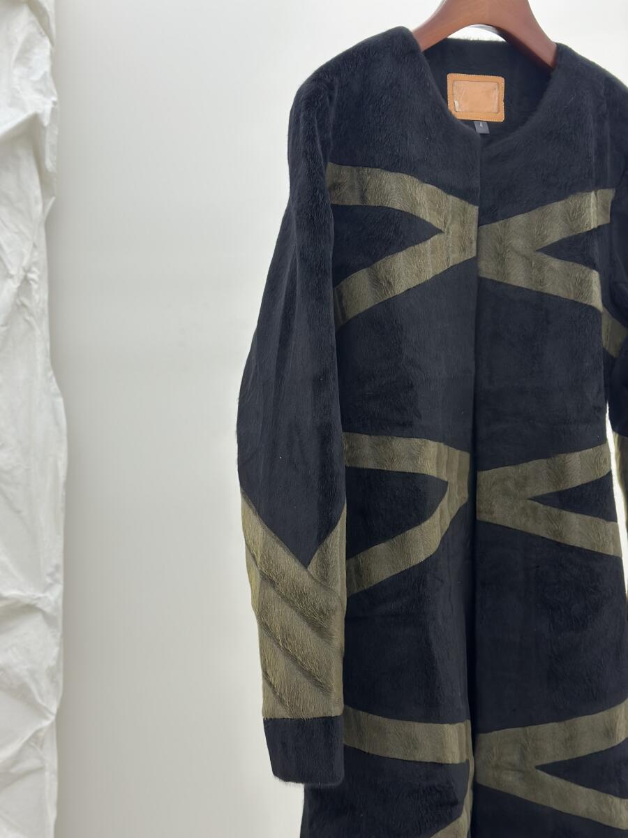 پالتو پوست کلاسیک میدی آستردار pd490-15