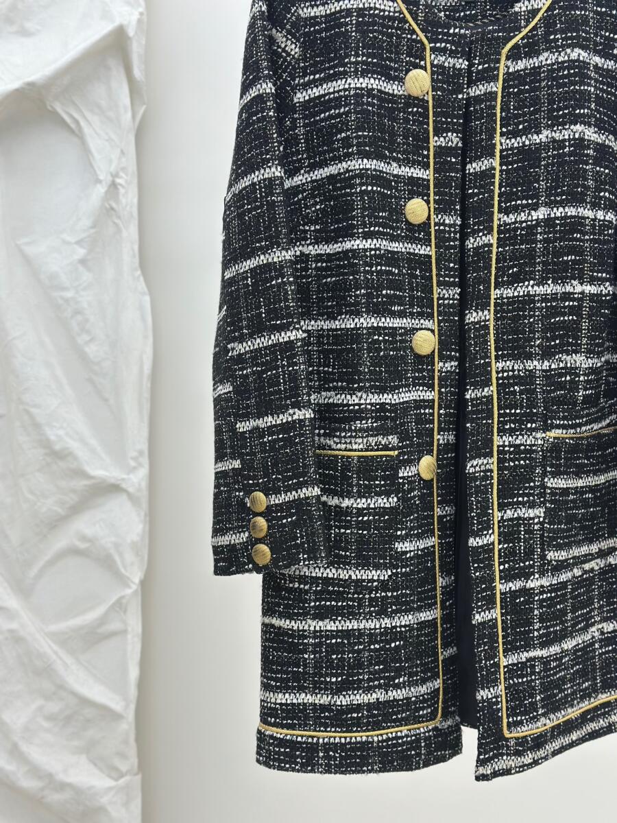 پالتو شانل میدی مغزی دوزی شده آستردار pd489-6