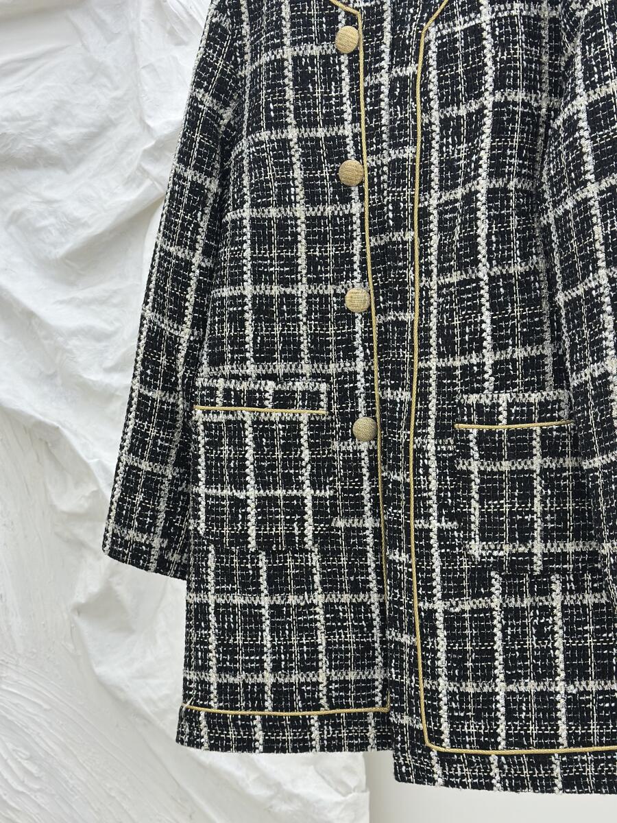 پالتو شانل میدی مغزی دوزی شده آستردار pd489-6