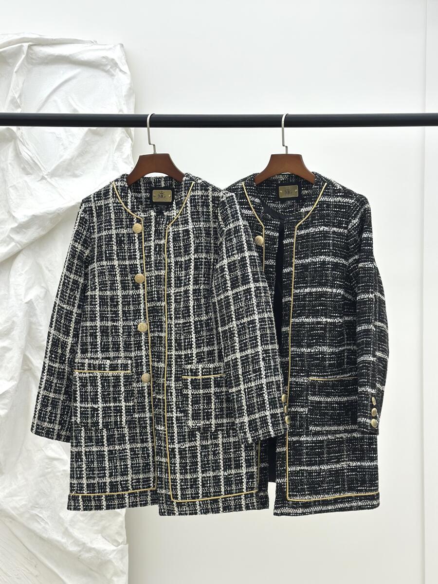 پالتو شانل میدی مغزی دوزی شده آستردار pd489-6