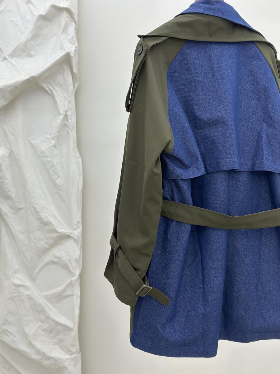 بارانی سانتانا یقه طرح دوبل خرج کار جین آستردار pd507-3