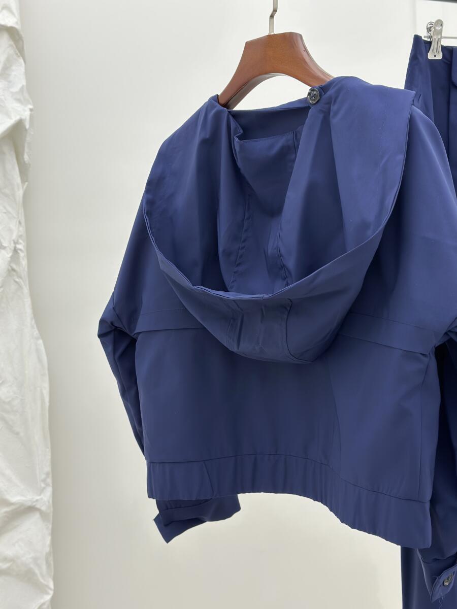 ست 2تیکه بامبر کلاهدار آستردار زیپی و شلوار بگ مموری pd502-14