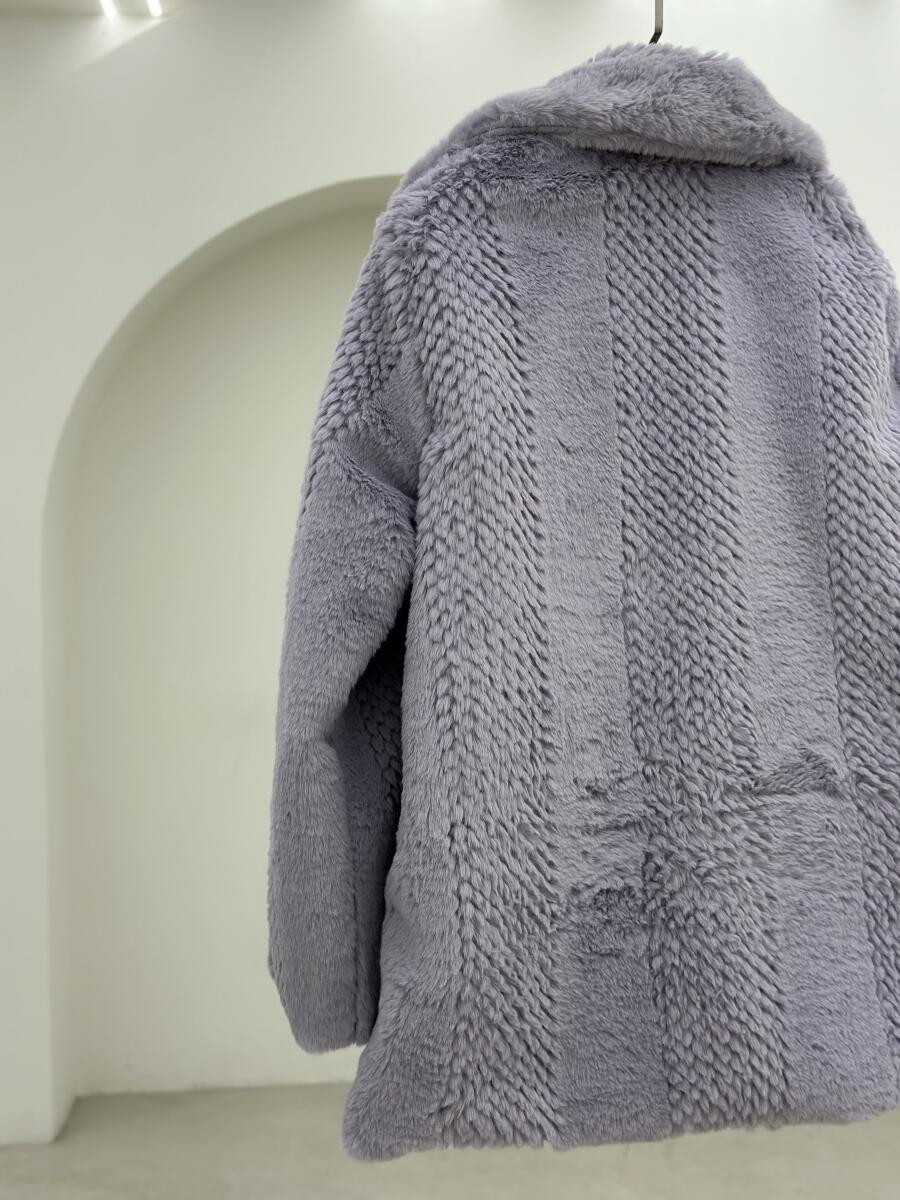 پالتو پوست مزونی پارچه طرح دار آستردار pd517-3