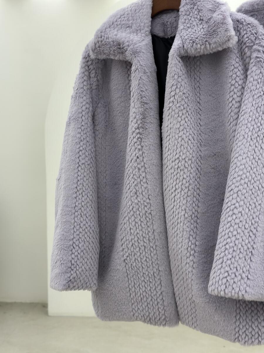 پالتو پوست مزونی پارچه طرح دار آستردار pd517-3