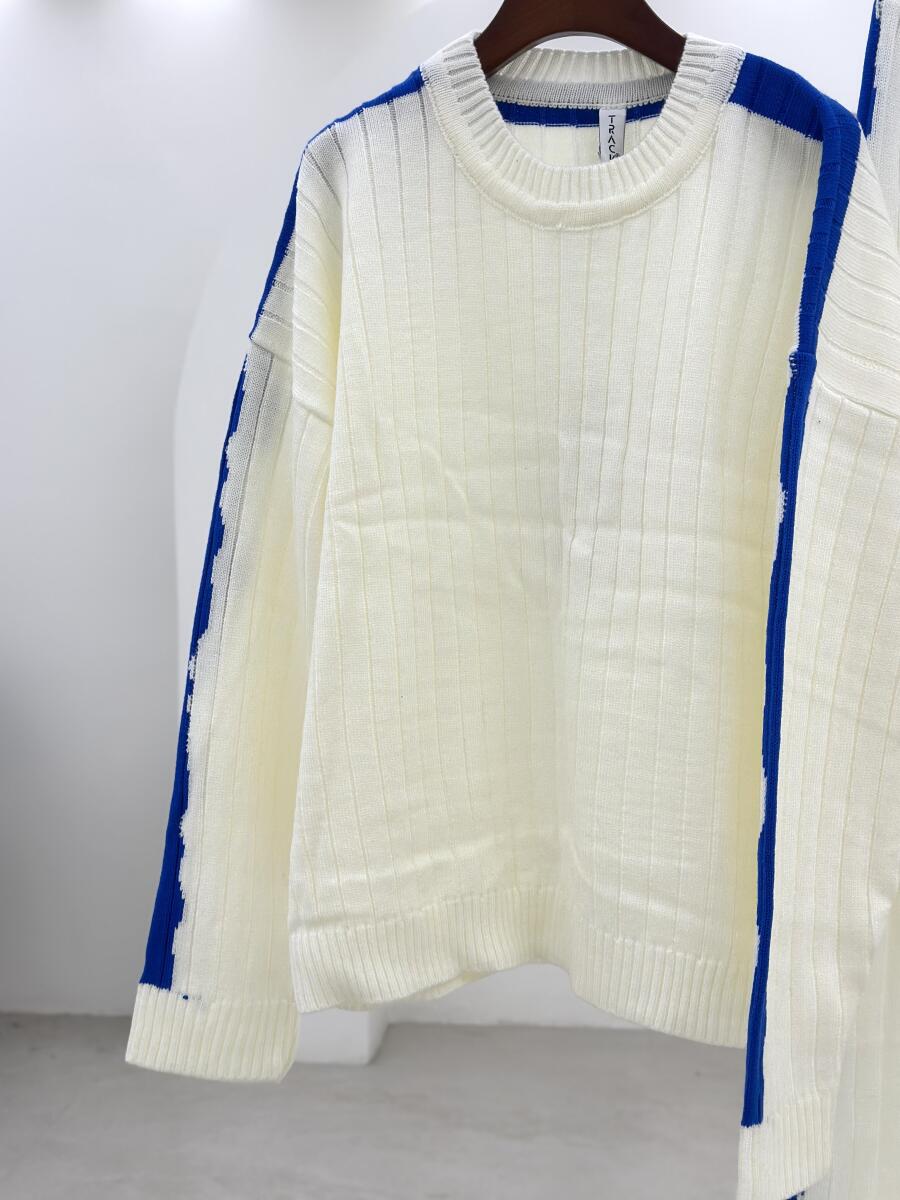 ست 2تیکه بلوز و شلوار بافت پارچه طرح راه راه pd516-10