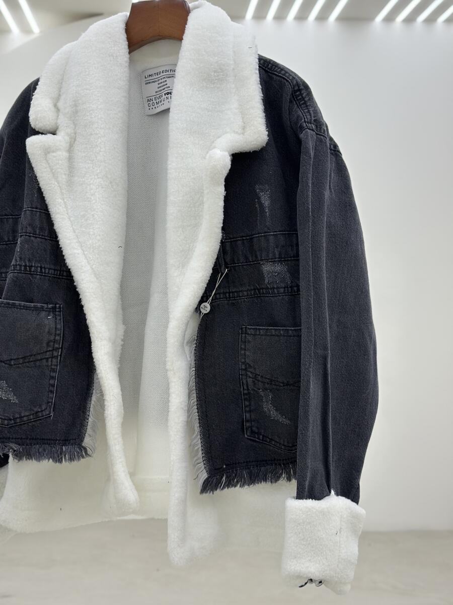 کاپشن جین پاییزه طرح 2تیکه خرج کار تدی pd513-13