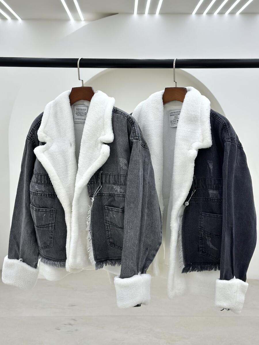 کاپشن جین پاییزه طرح 2تیکه خرج کار تدی pd513-13