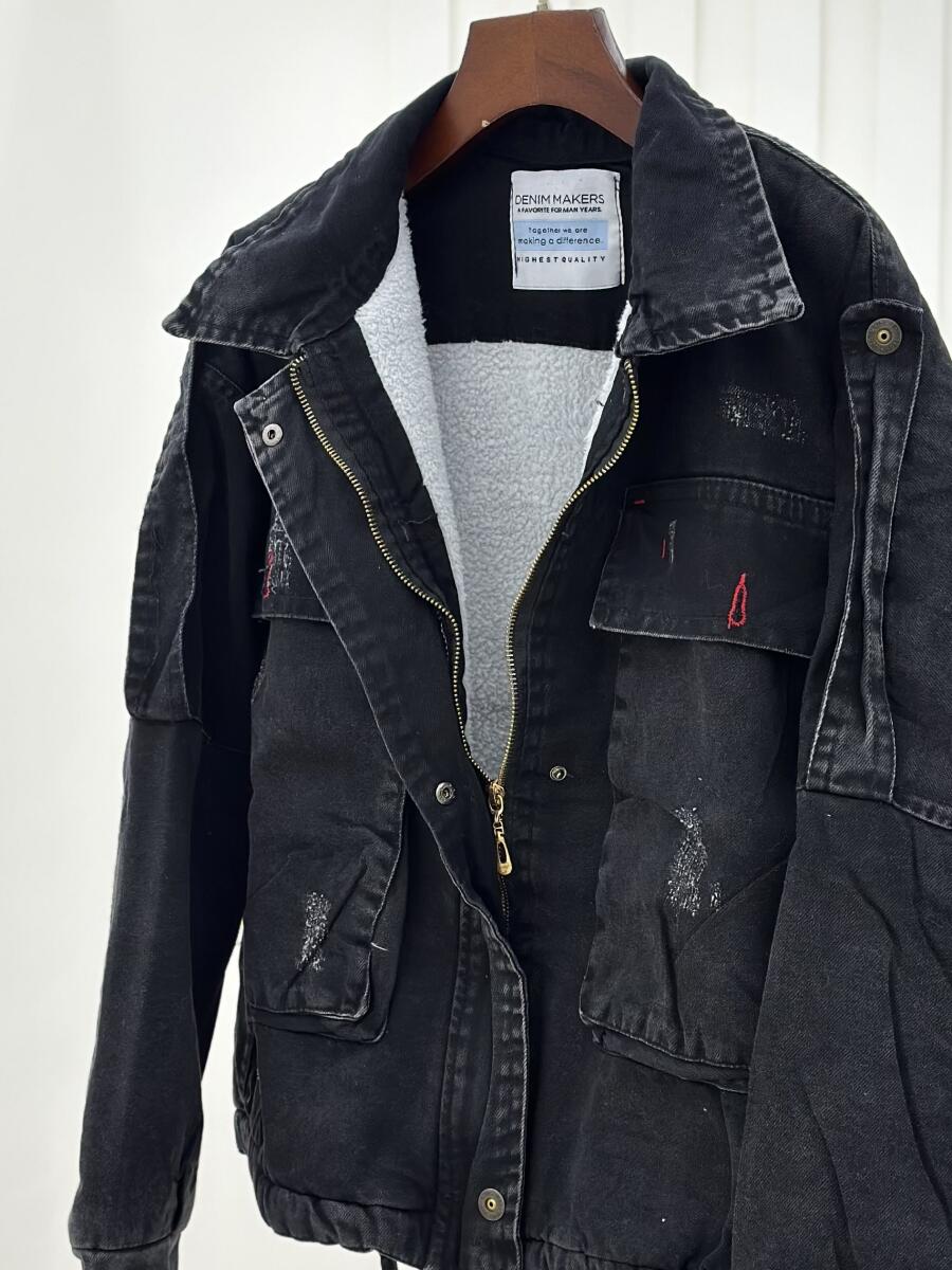 کاپشن جین داخل تدی طرح زاپ pd526-1