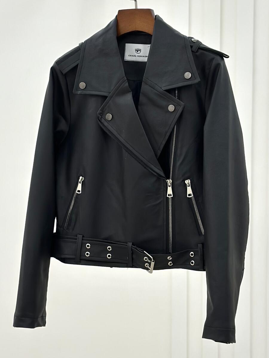 کاپشن چرم یقه پلیسی پایین کمربندی آستردار pd521-9