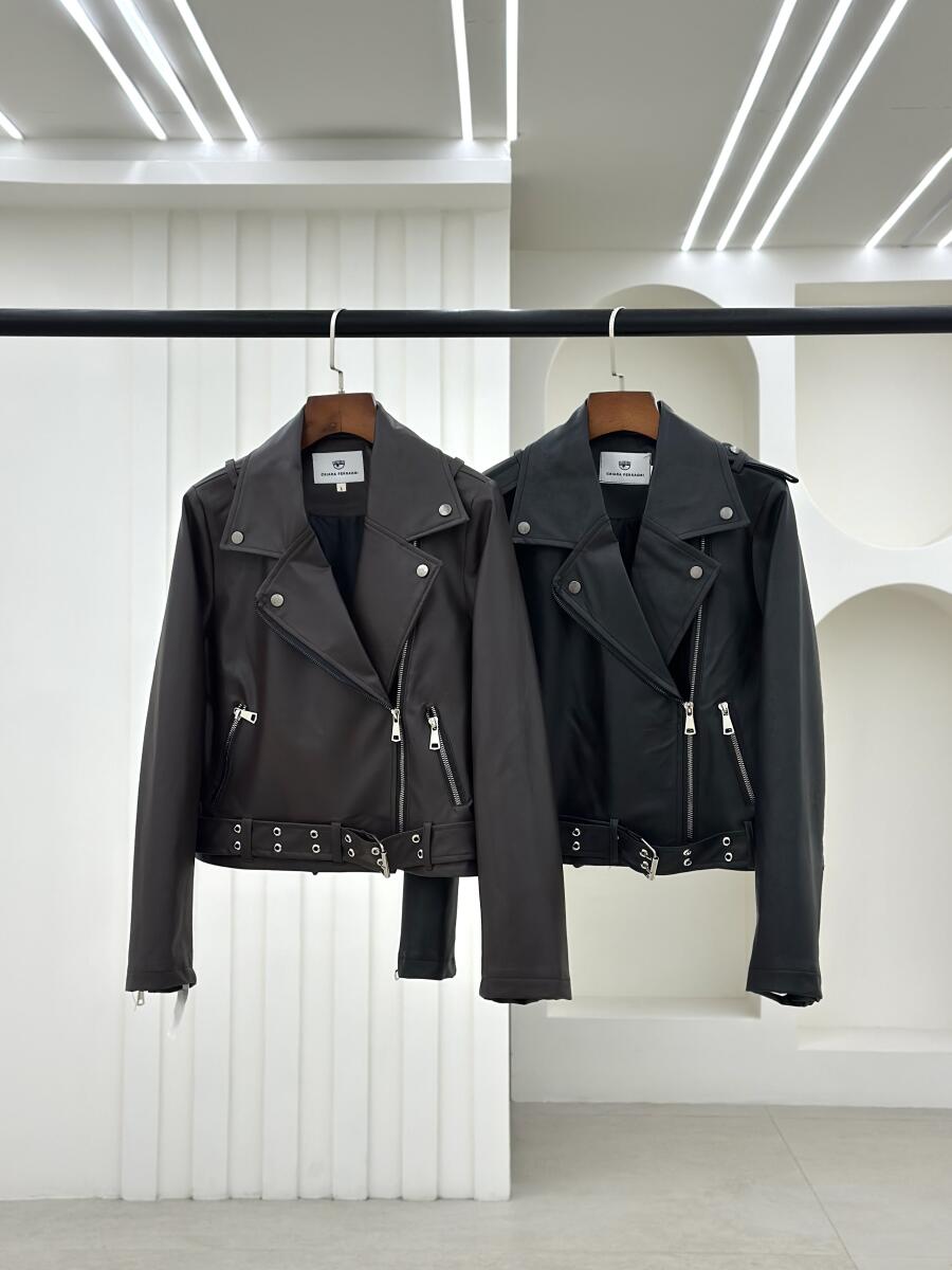 کاپشن چرم یقه پلیسی پایین کمربندی آستردار pd521-9