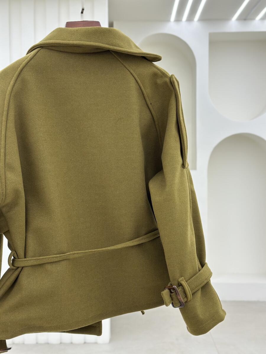 پالتو فوتر یقه طرح دوبل آستین کمربندی آستردار pd536-8