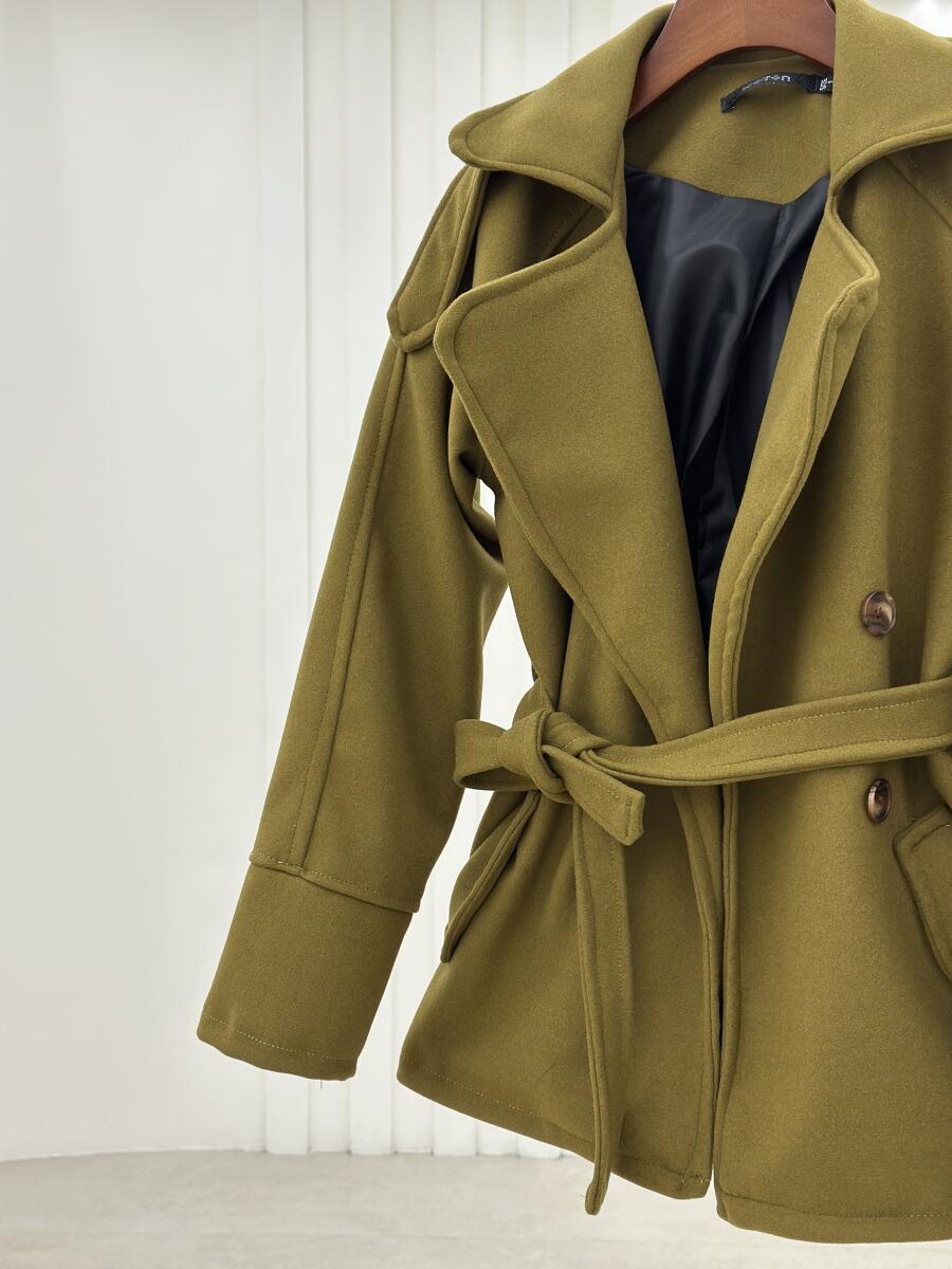 پالتو فوتر کتی کمربنددار آستردار pd534-16