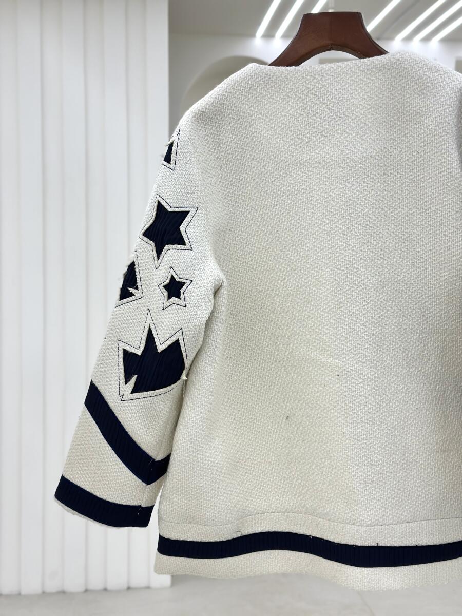 پالتو طرح بافت مزونی طرح ستاره ای آستردار pd529-13