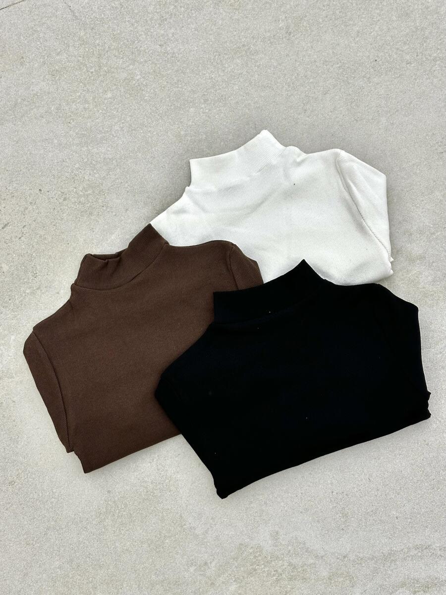 بلوز یقه اسکی کبریتی آستین فینگردار k90