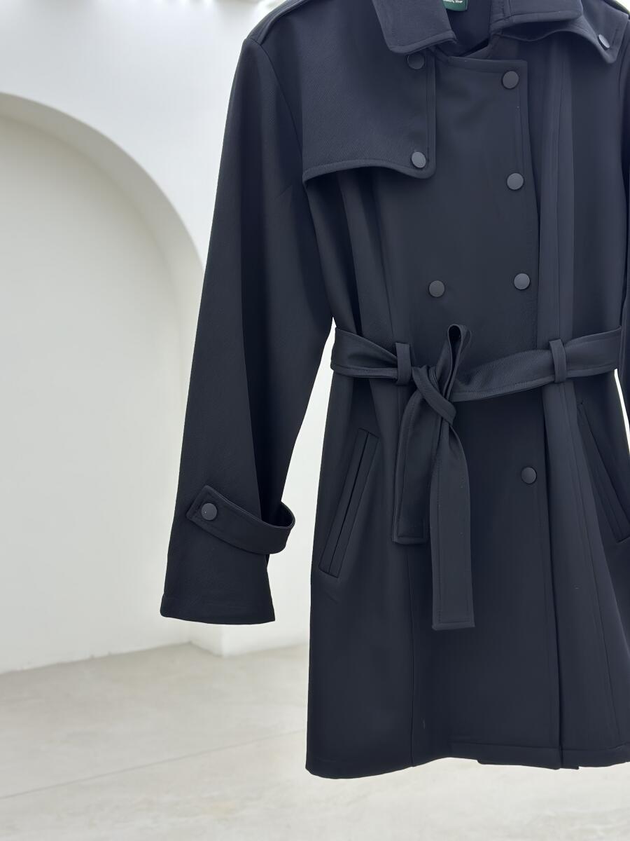 ترنچ کت کتان کج راه آستین پاگون دار pd538-2