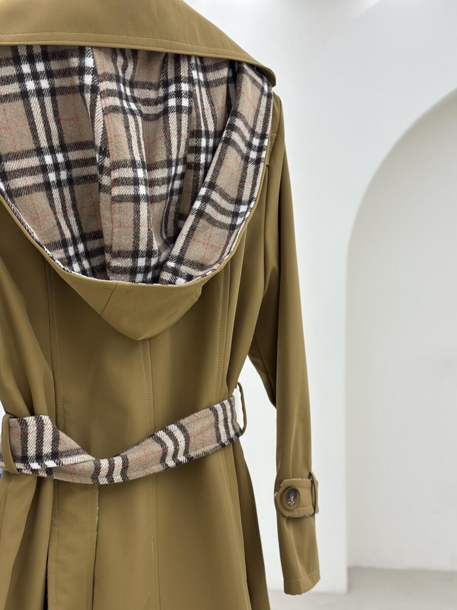 ترنچ کت سانتانا کلاه دار آستردار pd541-15