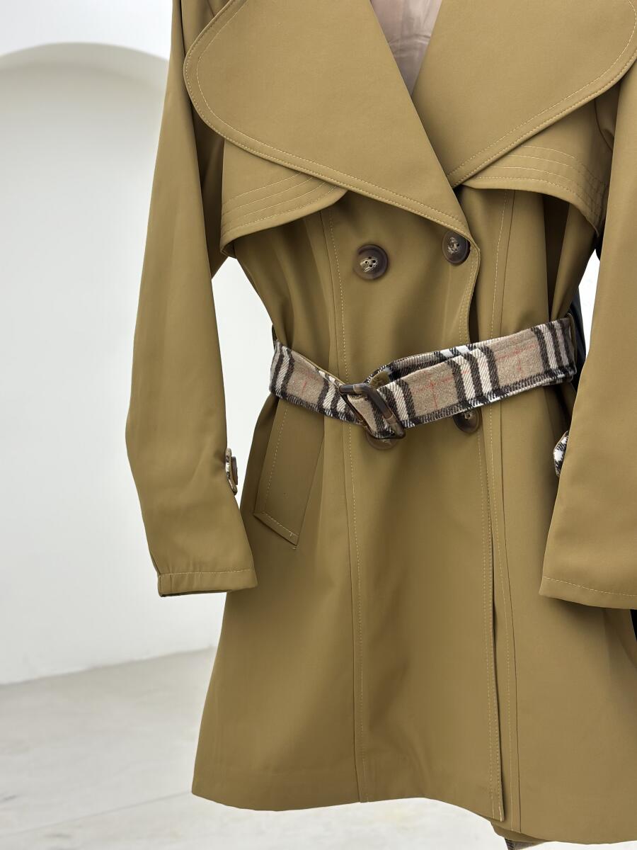 ترنچ کت سانتانا کلاه دار آستردار pd541-15