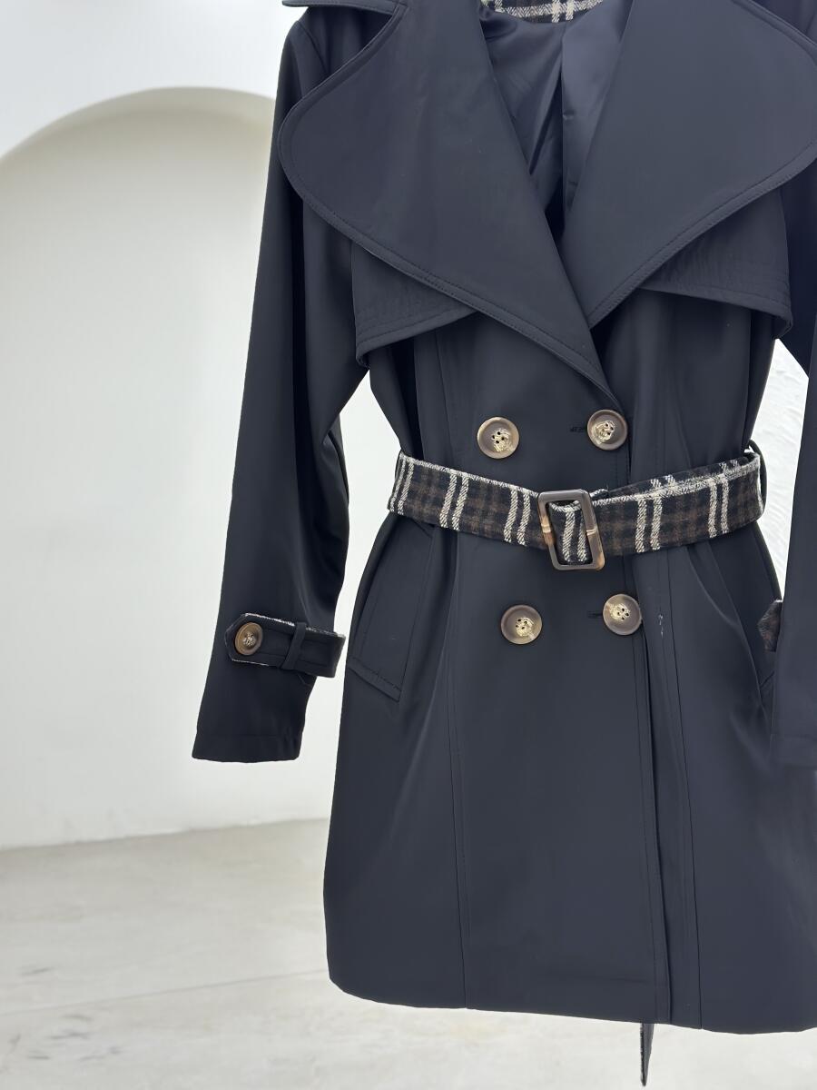 ترنچ کت سانتانا کلاه دار آستردار pd541-15