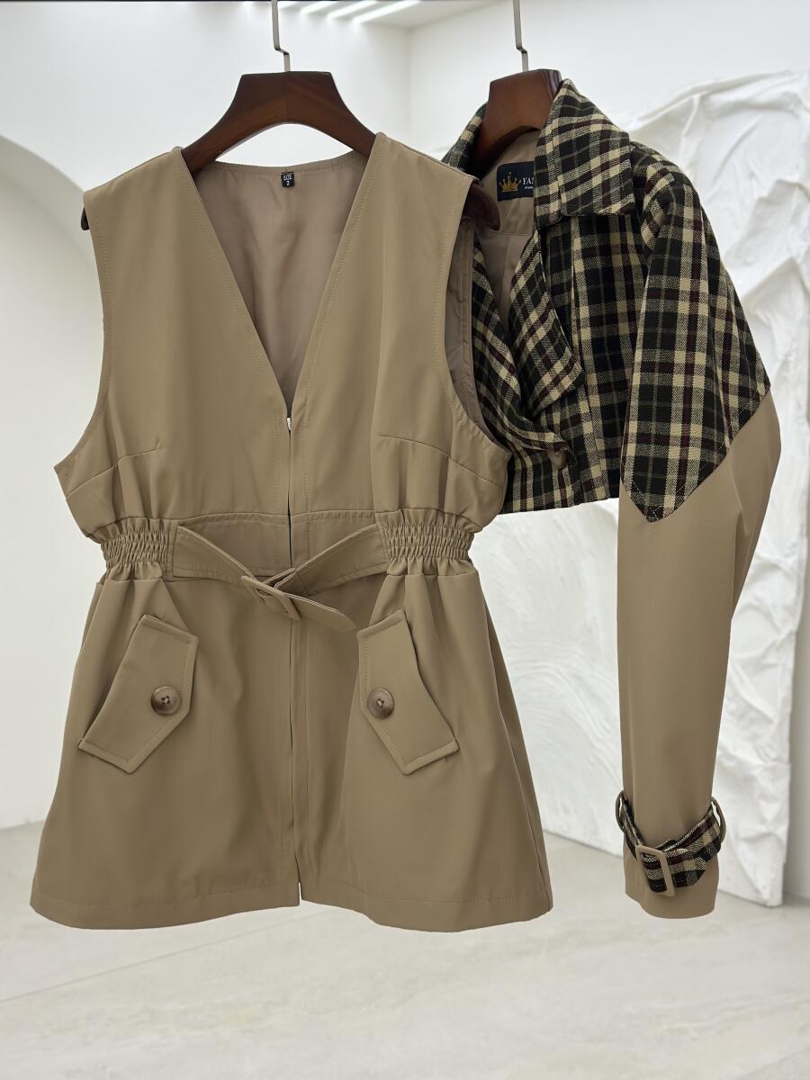 بارانی 2تیکه سانتانا ترکیب با موهر آستردار pd543-12