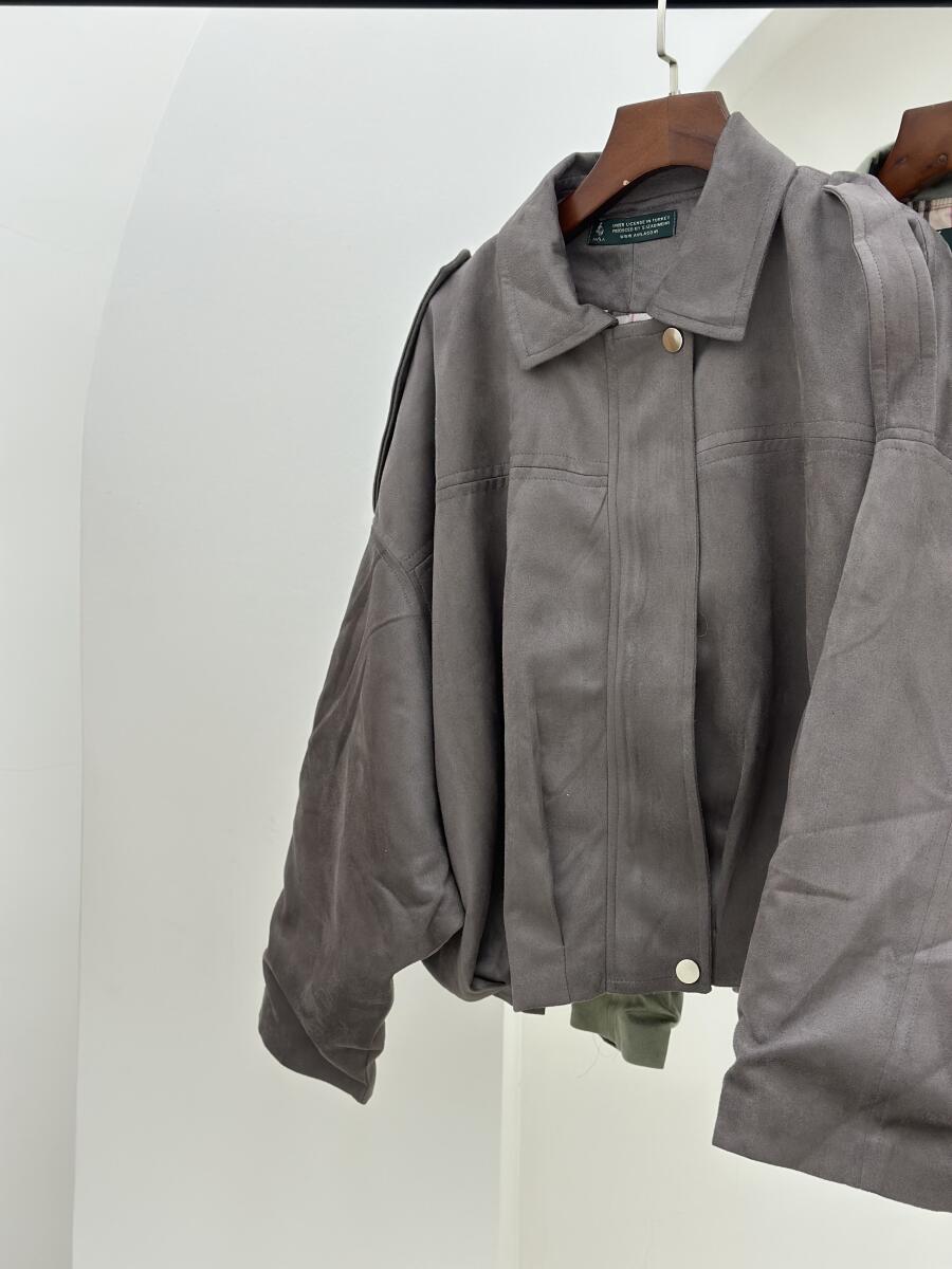 بامبر سوییت زیپی سرشانه پاگون دار جیب دار آستردار pd546-15