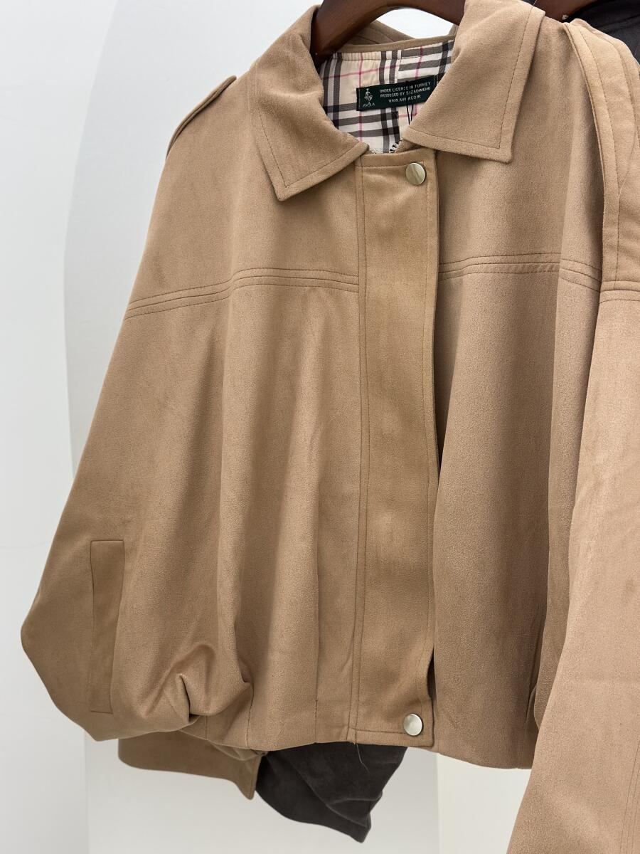 بامبر سوییت زیپی سرشانه پاگون دار جیب دار آستردار pd546-15