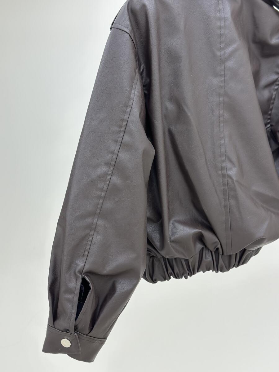 کاپشن چرم یقه کمربندی آستردار pd566-7