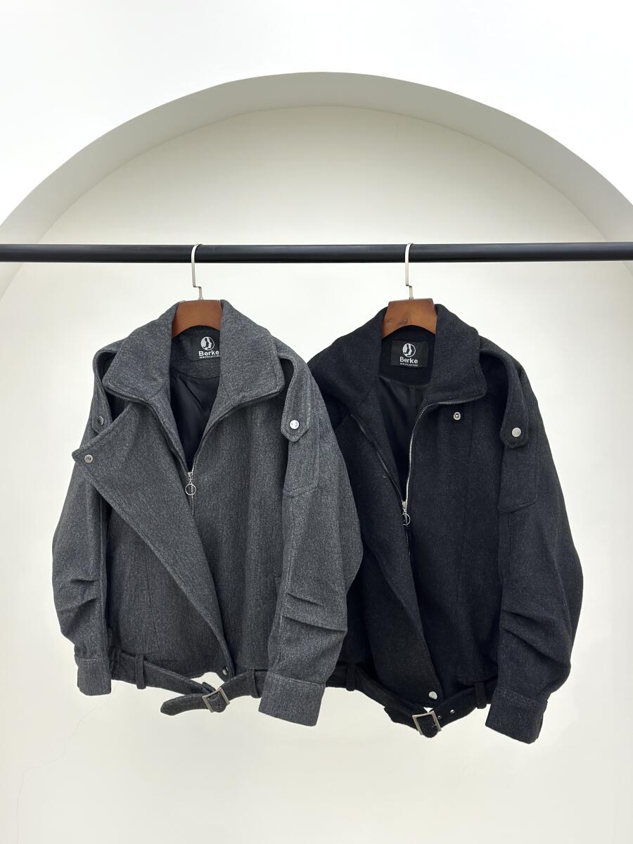 کاپشن فوتر یقه پلیسی پایین کمربندی آستردار pd565-5