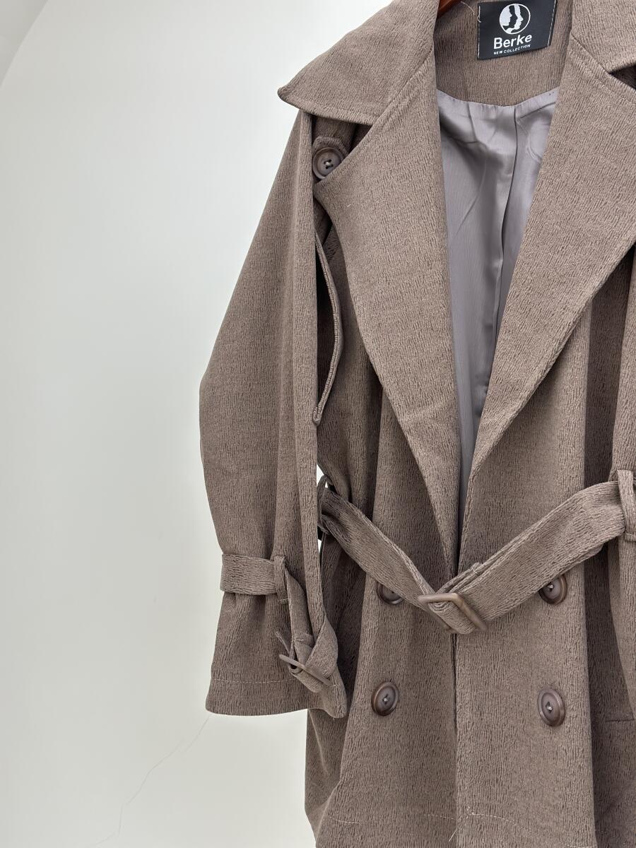 پالتو فوتر موهری سرشانه پاگون دار آستین کمربندی آستردار pd563-4