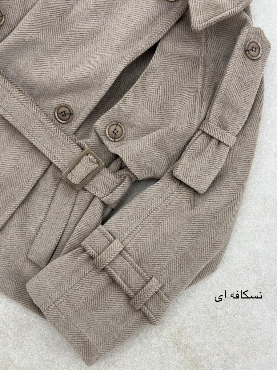 پالتو فوتر موهری کتی آستین کمربندی آستردار pd570-3