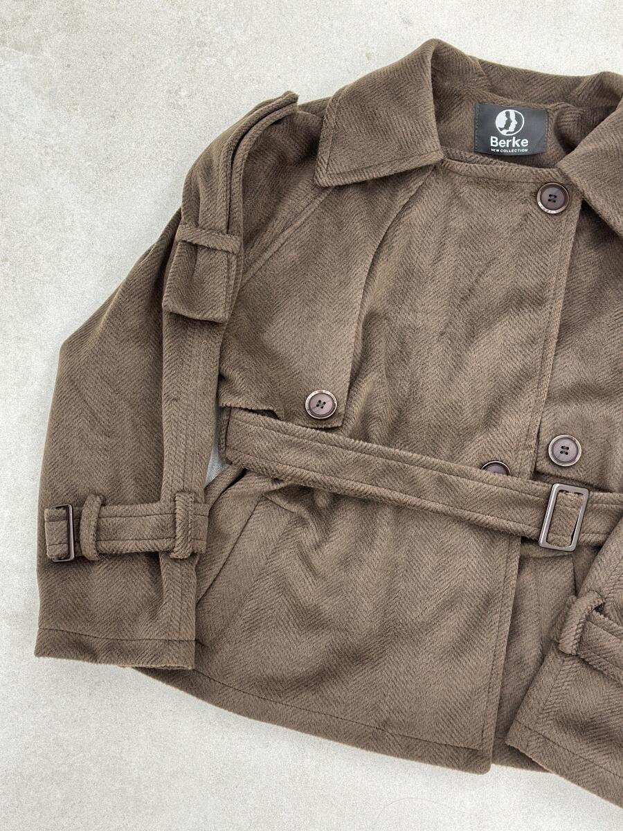 پالتو فوتر موهری کتی آستین کمربندی آستردار pd570-3