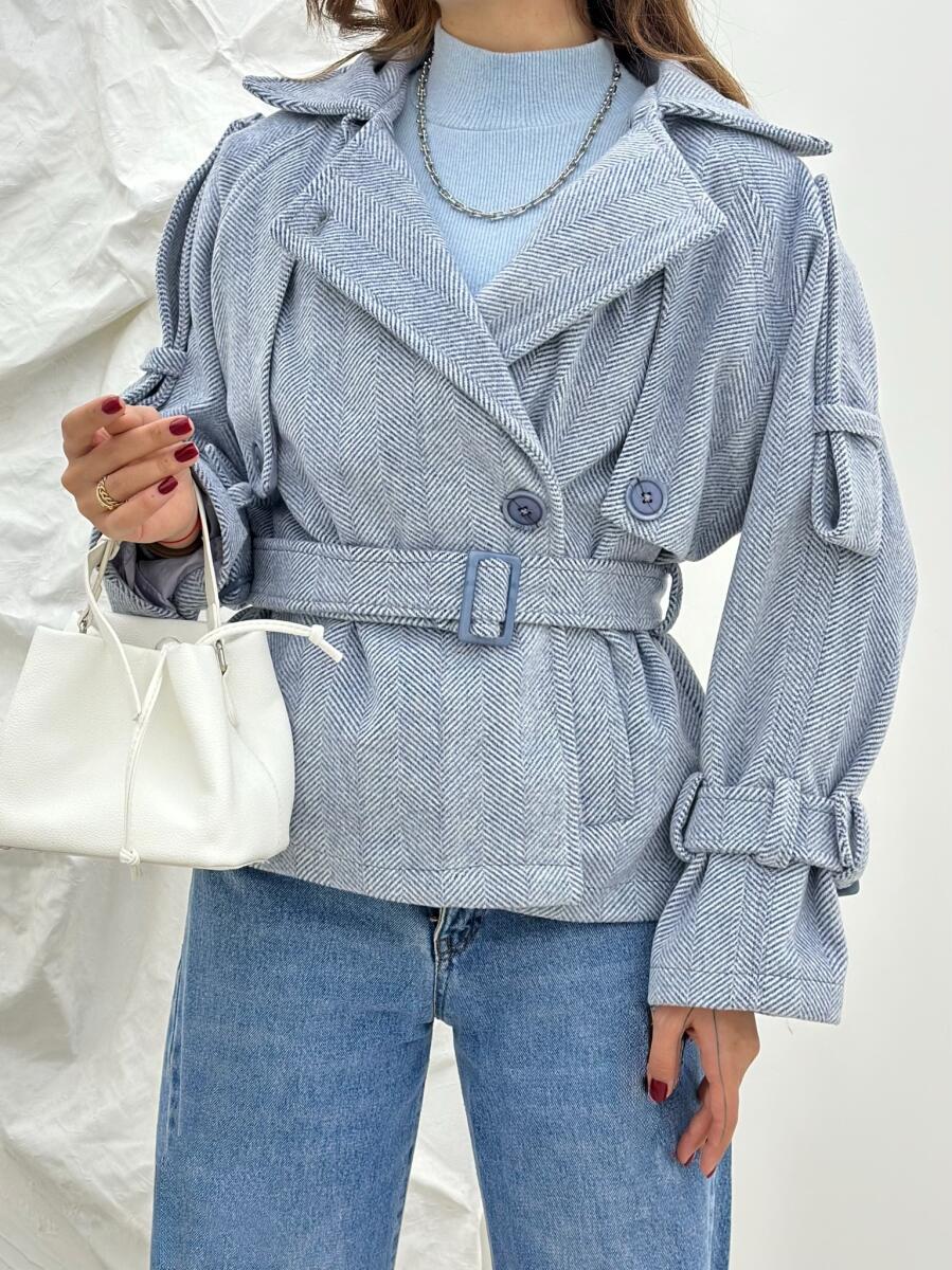 پالتو فوتر موهری کتی آستین کمربندی آستردار pd570-3