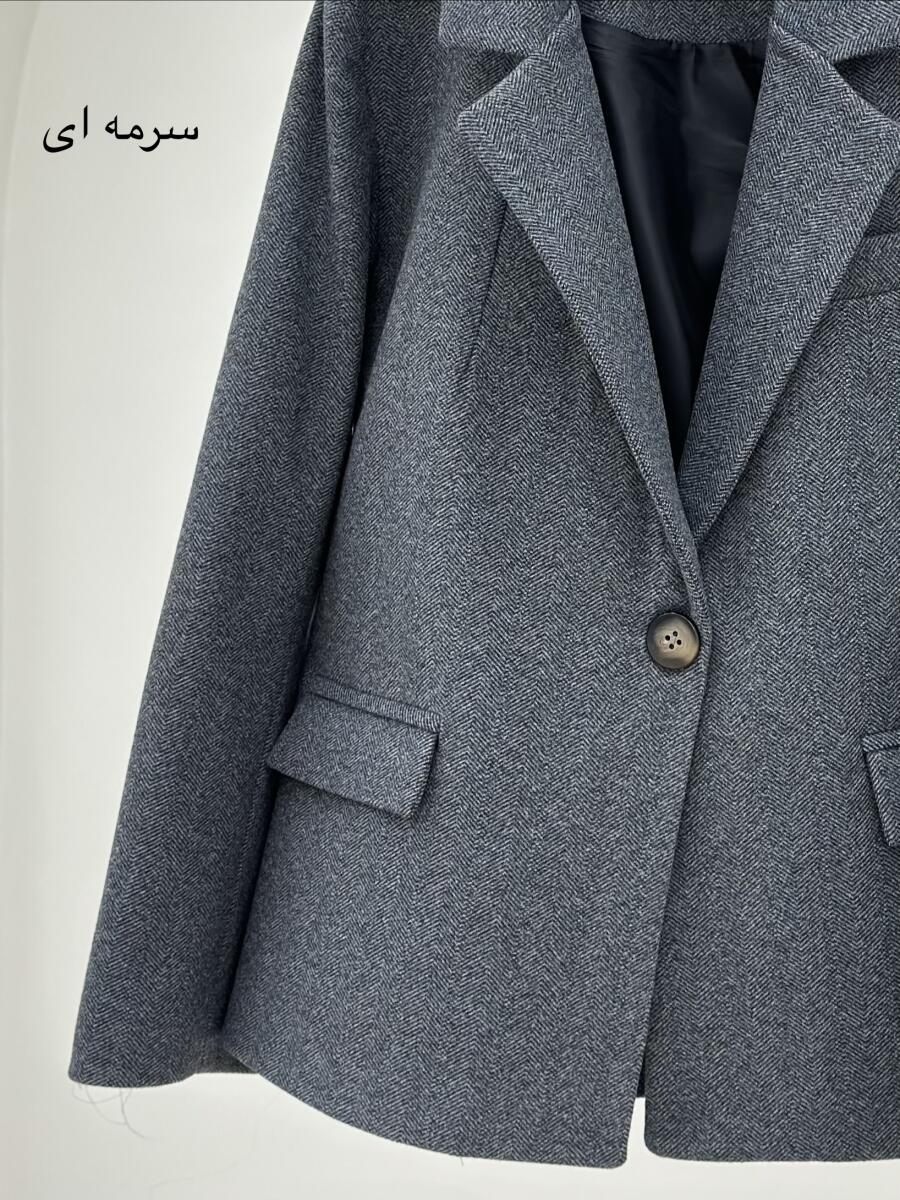 پالتو فوتر دوتون جناغی کتی طرح جیب آستردار pd568-6