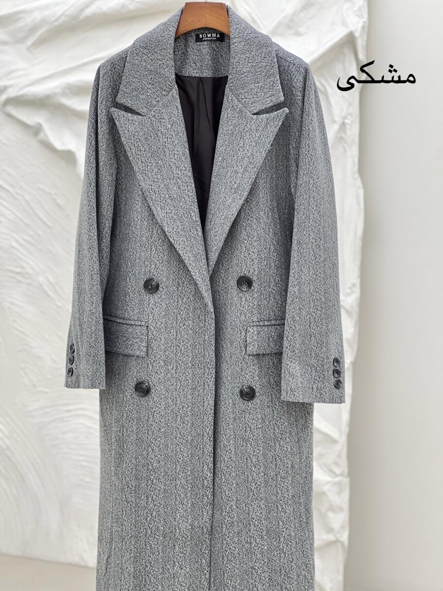 پالتو فوتر موهری کلاسیک طرح جیب آستردار pd574-9