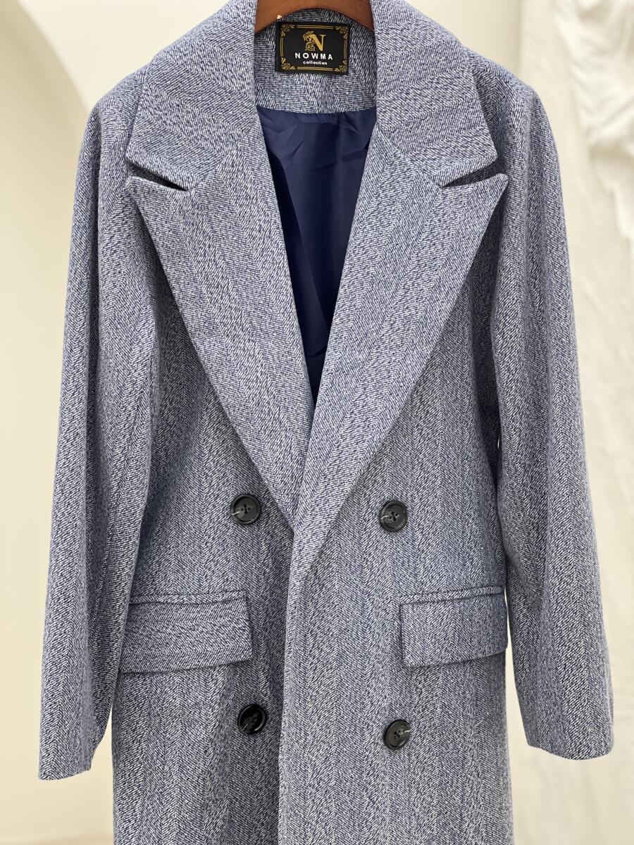 پالتو فوتر موهری کلاسیک طرح جیب آستردار pd574-9