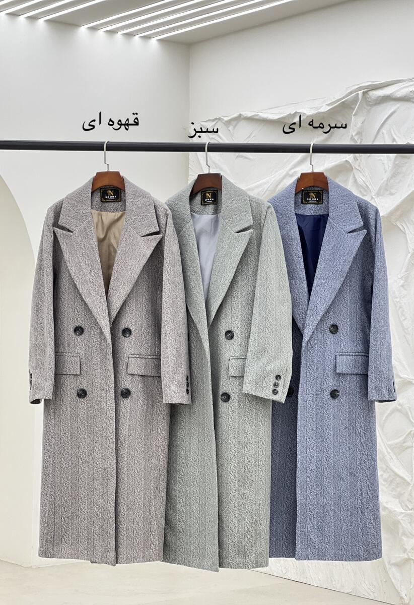 پالتو فوتر موهری کلاسیک طرح جیب آستردار pd574-9