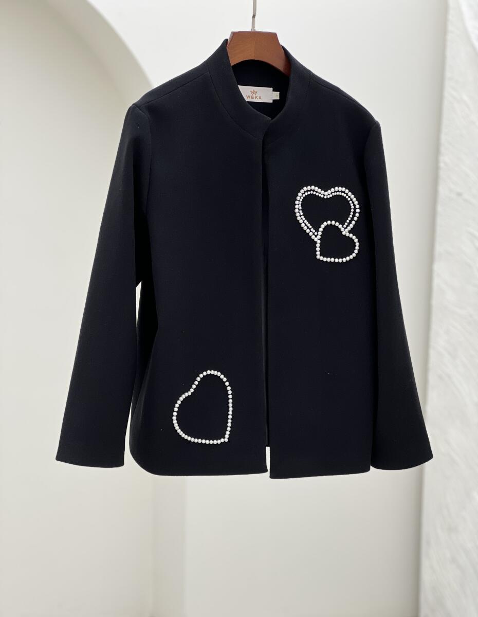 پالتو فوتر کتی مرواریددوزی شده آستردار pd572-6