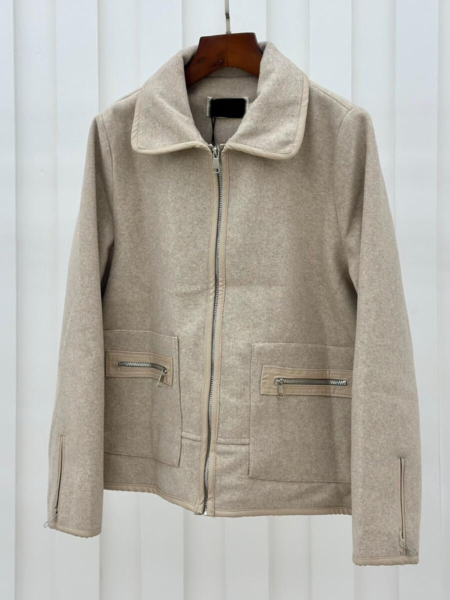 کاپشن فوتر زیپی پشت اپلیکه دوزی شده آستردار pd583-11