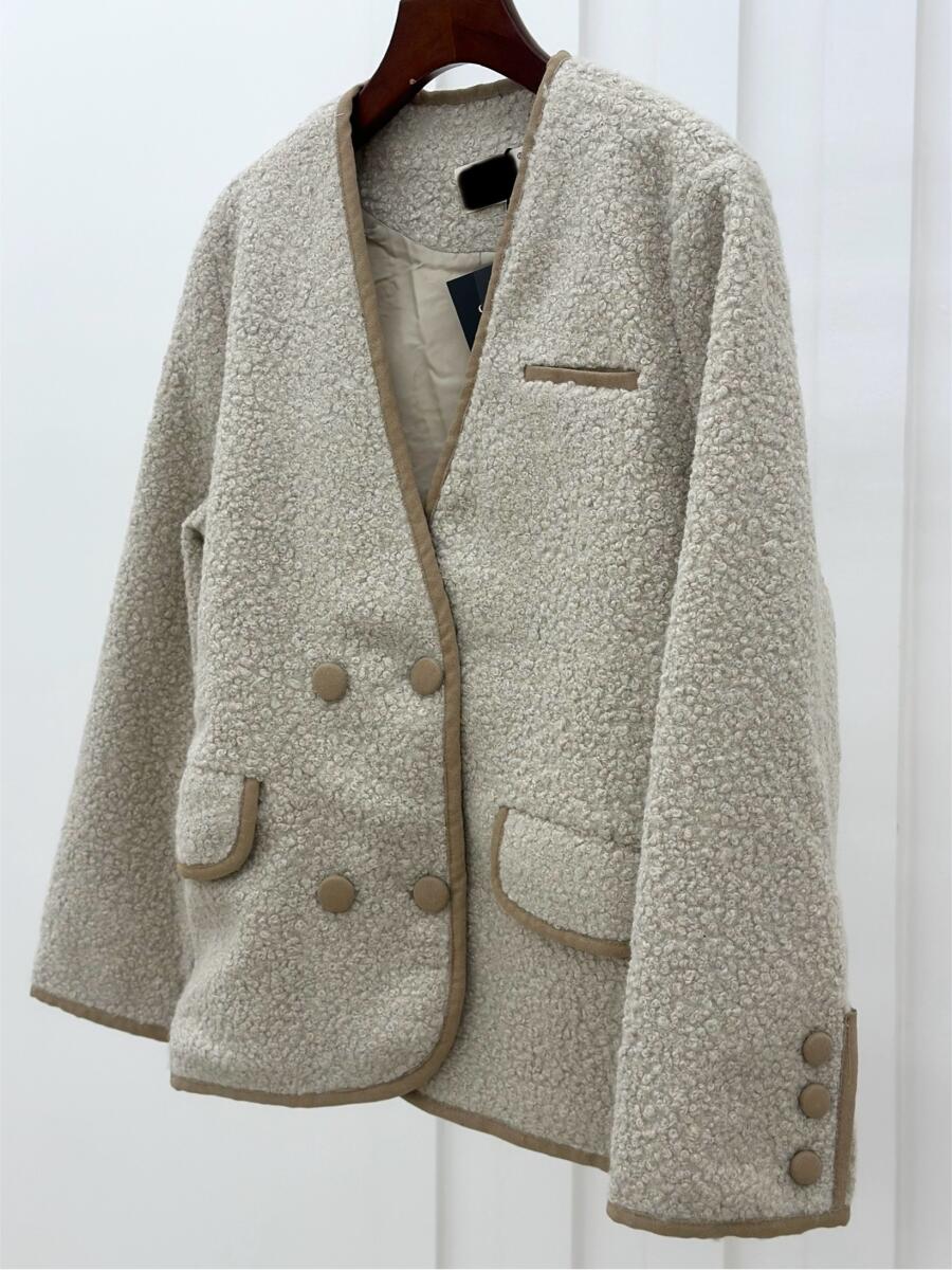 پالتو کتی تدی 4دکمه جیب دار آستردار pd578-10