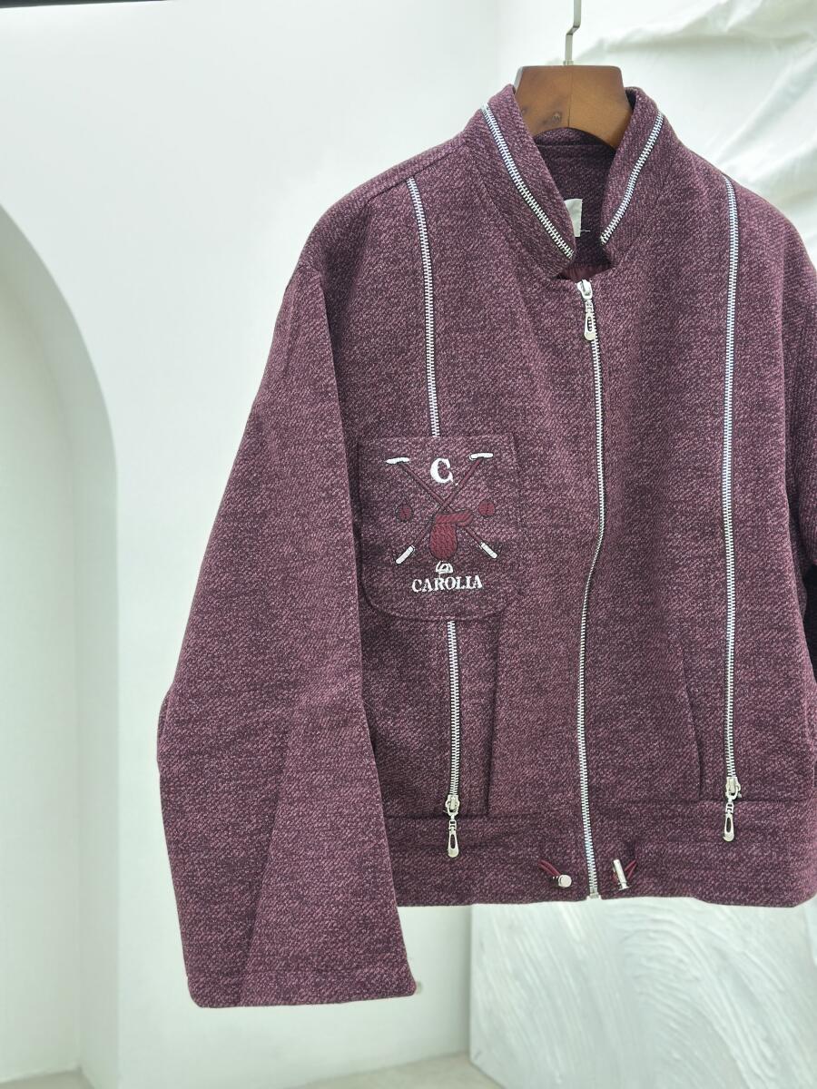 بامبر فوتر موهری خرج کار زیپی جیب گلدوزی شده آستردار pd577-4