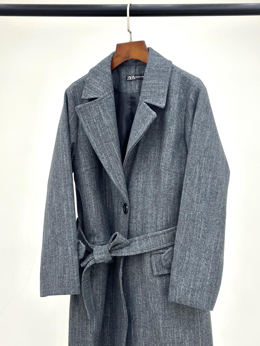 پالتو فوتر مزونی تک دکمه آستین پاگون دار آستردار pd593-11