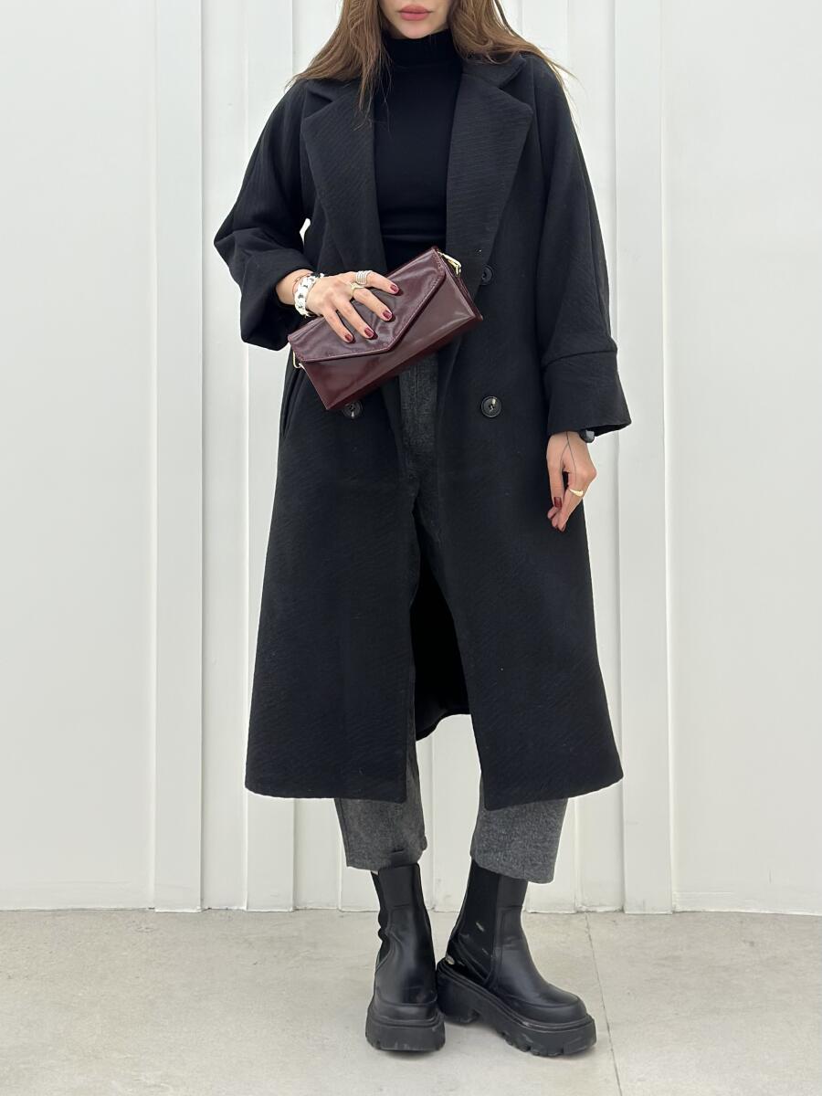 پالتو فوتر موهری یقه انگلیسی جیب خطی آستردار pd592-12