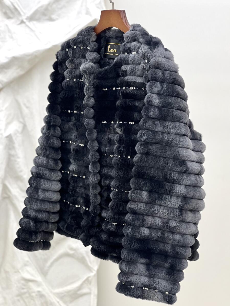 کت پوست مزونی نگین دوزی شده آستردار pd603-3