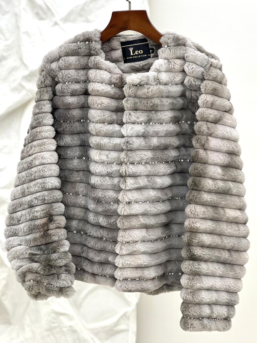 کت پوست مزونی نگین دوزی شده آستردار pd603-3