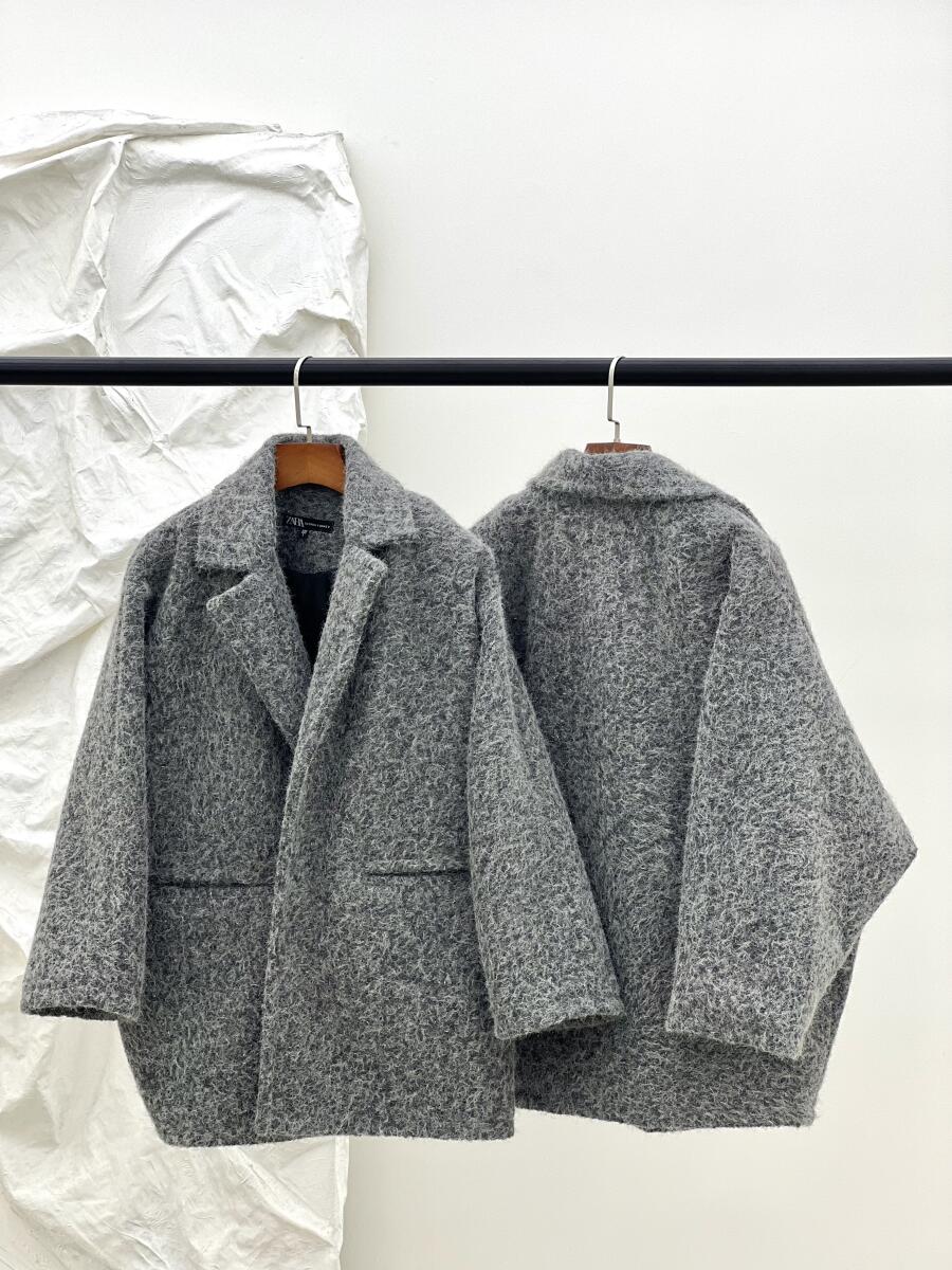 پالتو موهر پشمی آستین کیمونو آستردار pd600-10